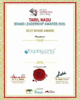 TamilNadu Brand Leadership AWARDS -2020 – Back