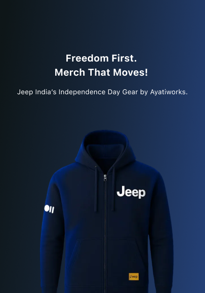 Jeep India Independence Day merchandise campaign, stylish UI/UX and sales-driving creatives by Ayatiworks